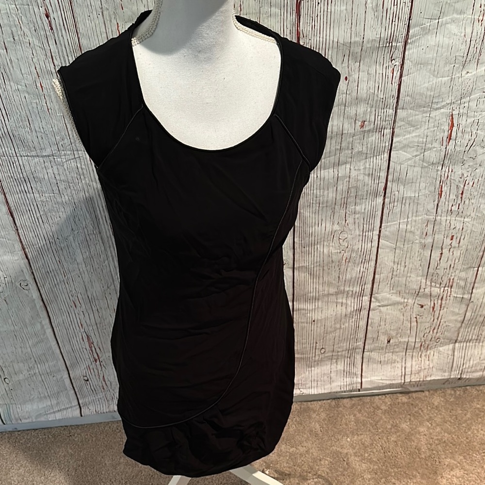 Andrew Marc Black Sleeveless Sheath Mini Dress